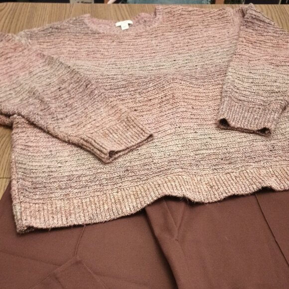 J. Jill Sweaters - J. Jill Pure Jill Size L Pink and Brown Sweater (EUC)